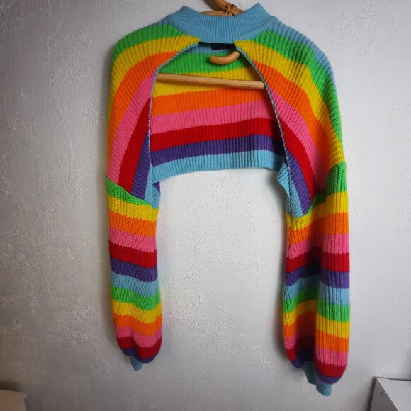 Crochet Rainbow Shrug Womens Size 5x 6x Plus Size Shein Curve - Picture 1 of 4
